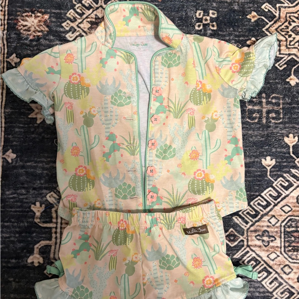 Matilda Jane Pastel Cactus Print Kids Matching Set